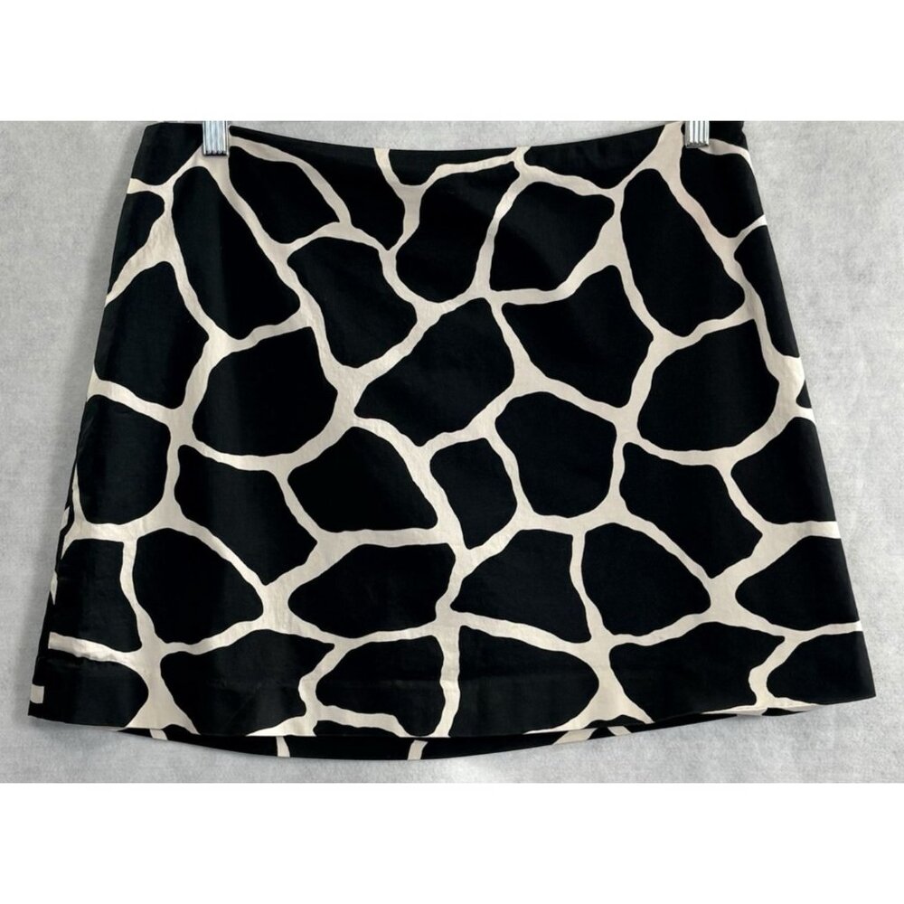 Lord & Taylor IDENTITY Women Side Zipper Lined Mini Skirt Sz 12 Black Ivory 20-6